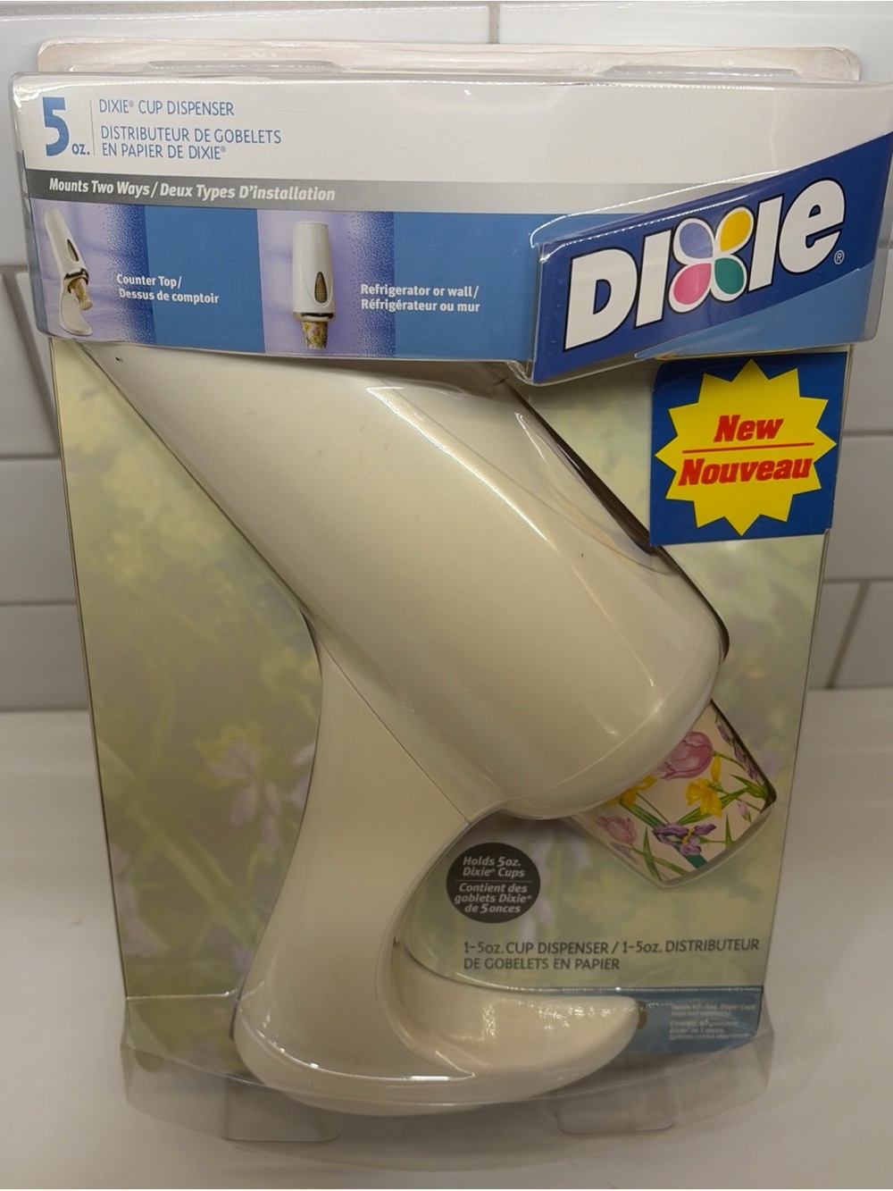 Vintage 2002 Dixie Cup 5oz Cup Dispenser Wall Countertop Retro NEW NOS NIP